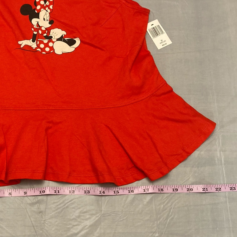 Disney Parks Minnie Mouse Red Peplum Collared Sleeveless Top Adult Medium - Picture 4 of 13